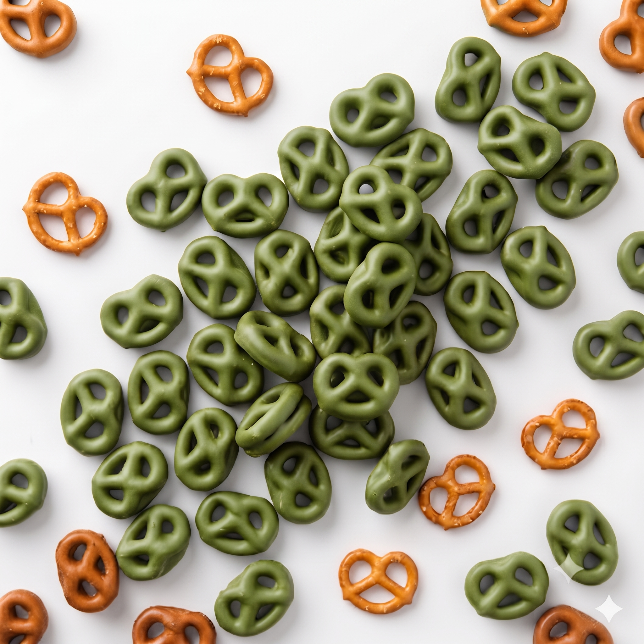 Pretzel Cubierto de Chocolate Blanco y Matcha