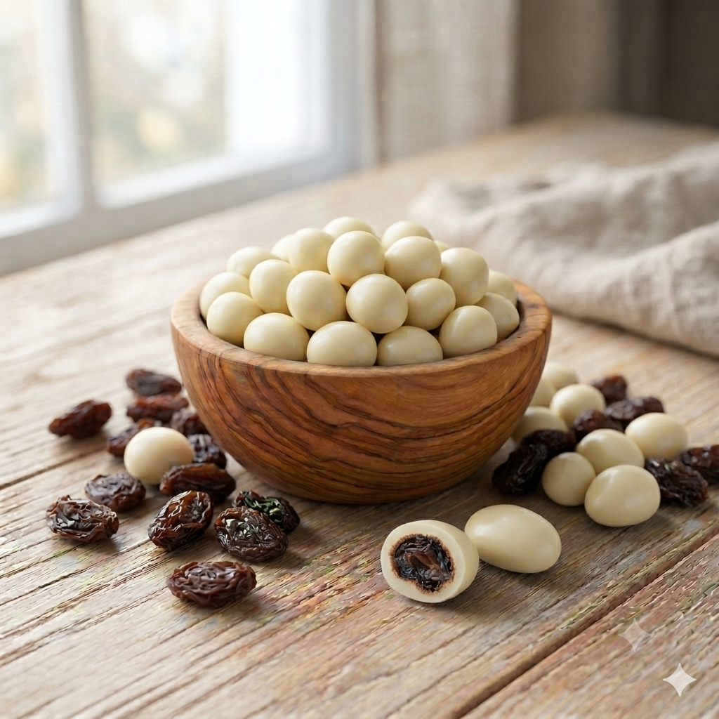 Pasas con Chocolate Blanco