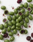 Arándano Cubierto de Chocolate Blanco con Matcha