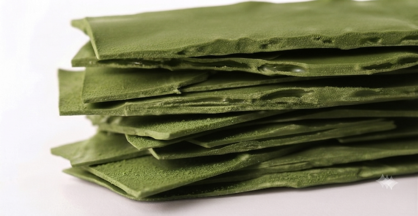 Cobertura en Láminas de Chocolate Blanco con Matcha