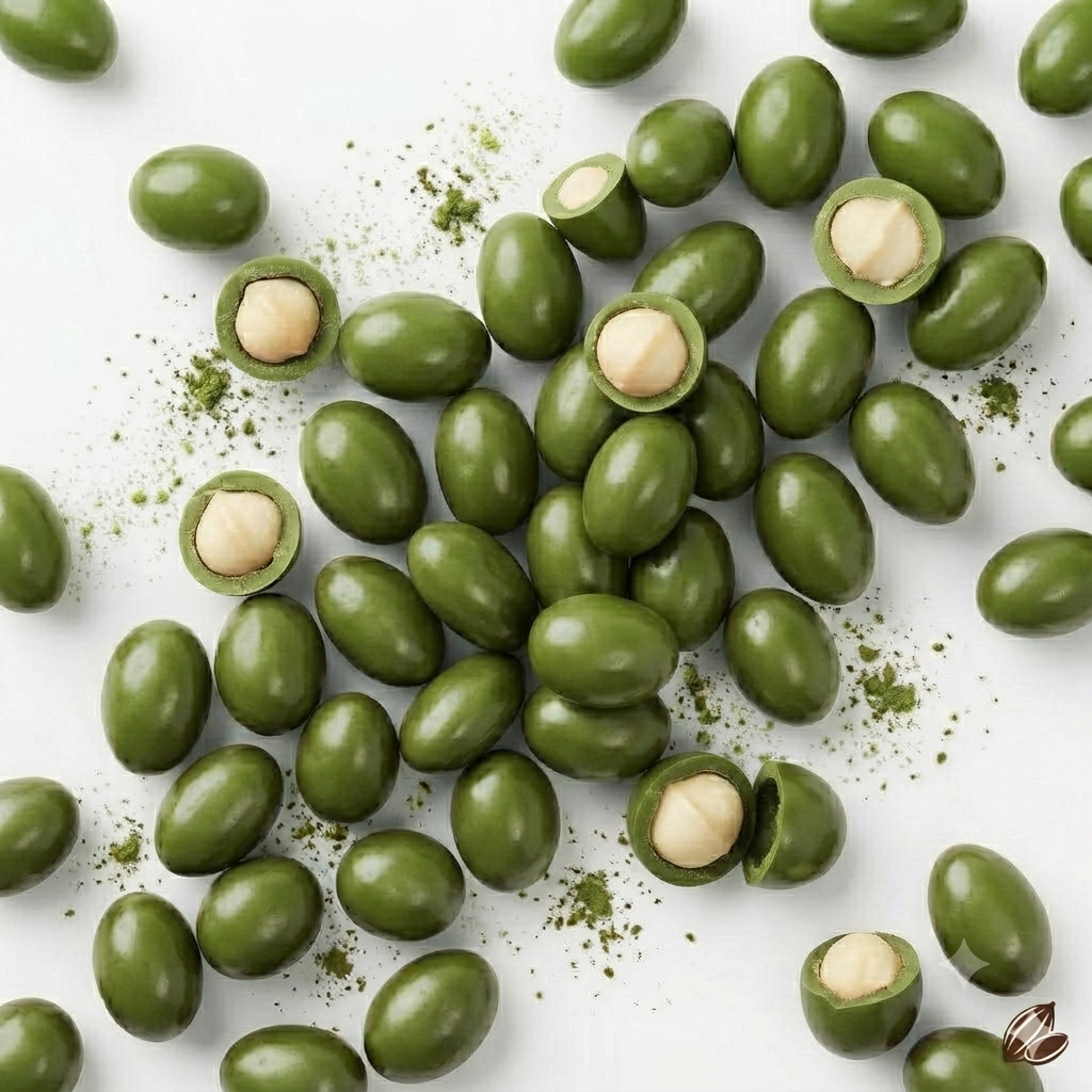 Macadamia Cubierta de Chocolate Blanco con Matcha