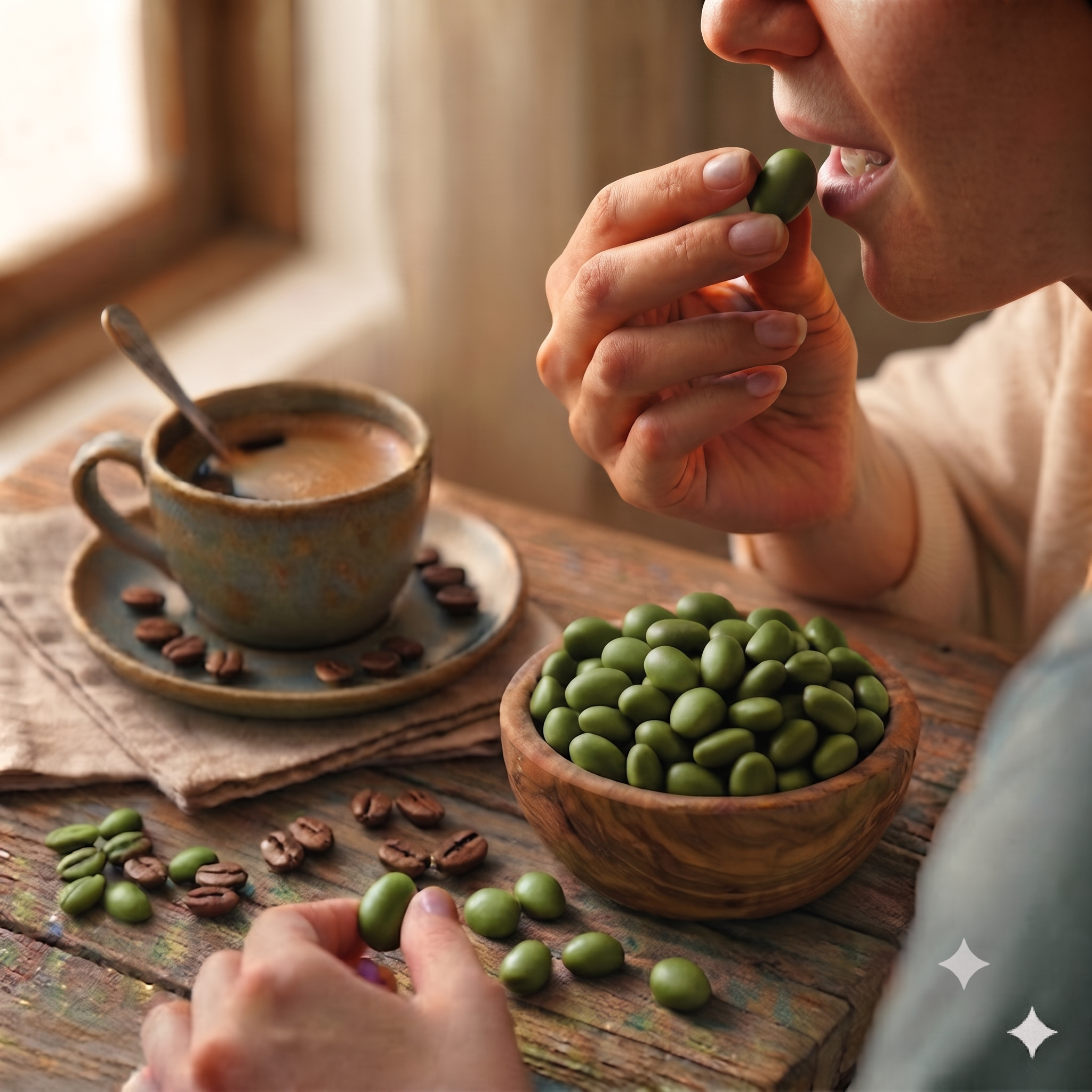 Café Cubierto de Chocolate Blanco con Matcha