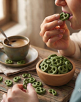 Pretzel Cubierto de Chocolate Blanco y Matcha