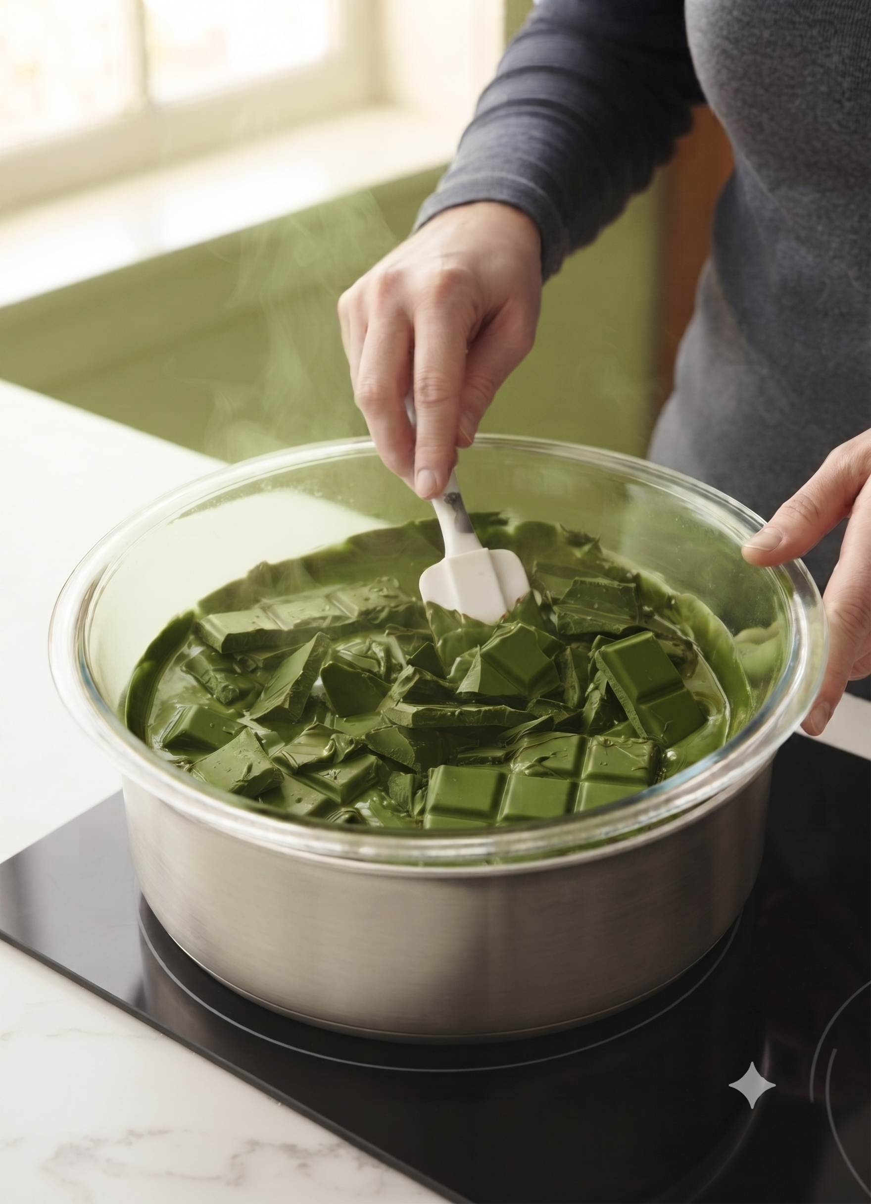 Cobertura de Chocolate Blanco con Matcha