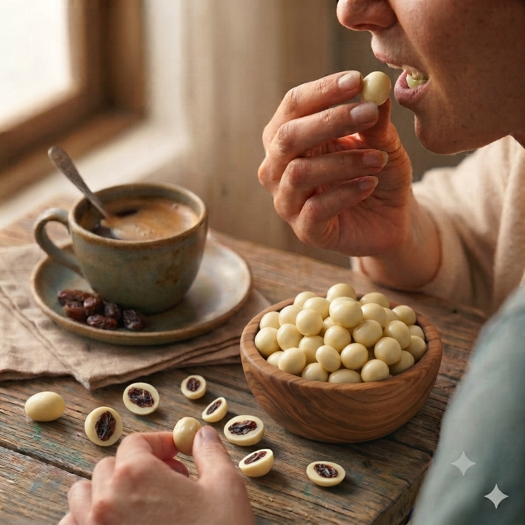 Pasas con Chocolate Blanco
