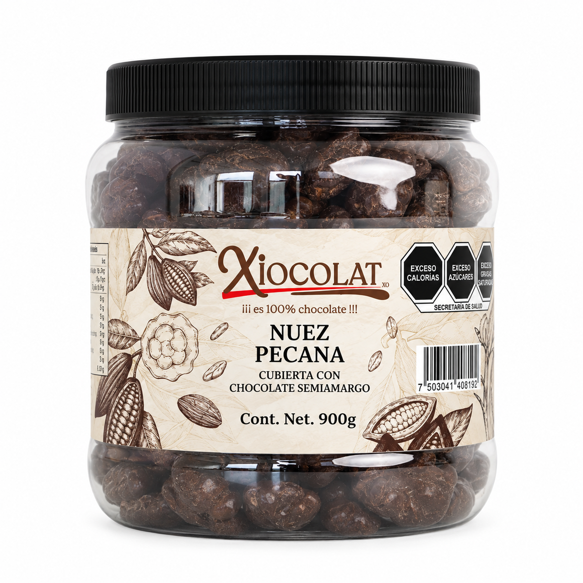 Nuez Mitad con Chocolate Semi Amargo 55% Cacao