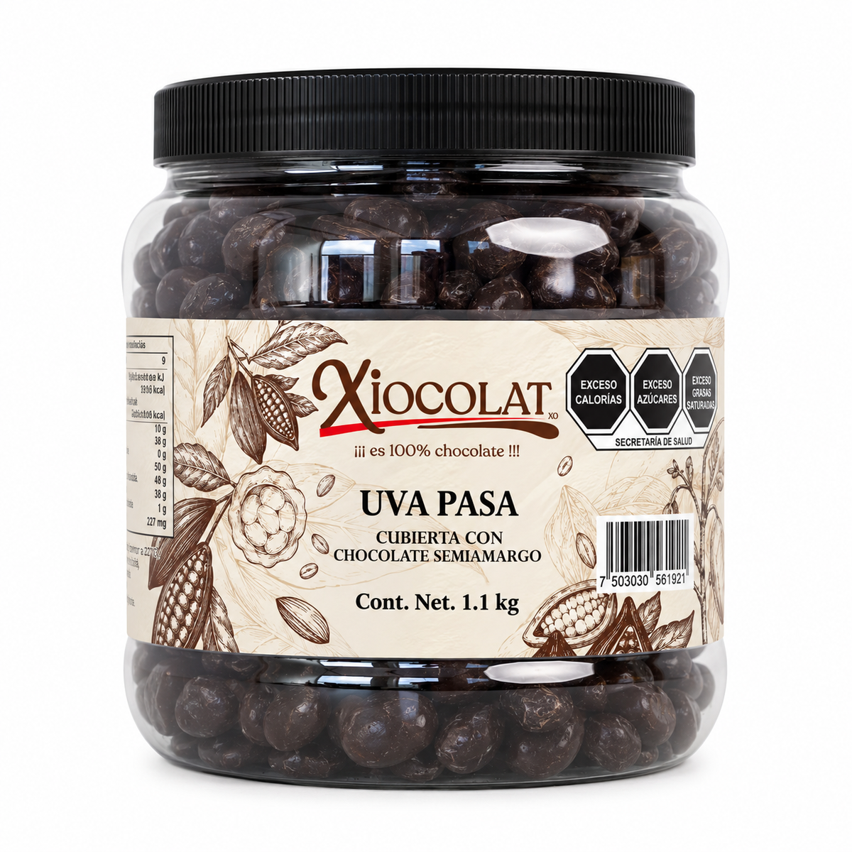 Pasas con Chocolate Semi Amargo 55% Cacao