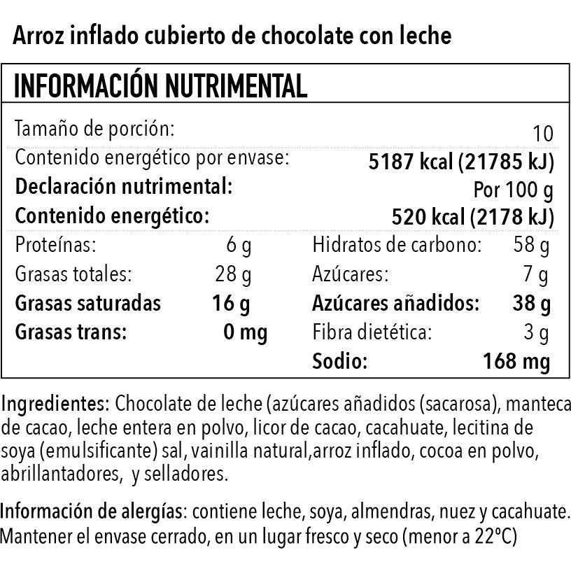 Arroz Inflado con Chocolate de Leche
