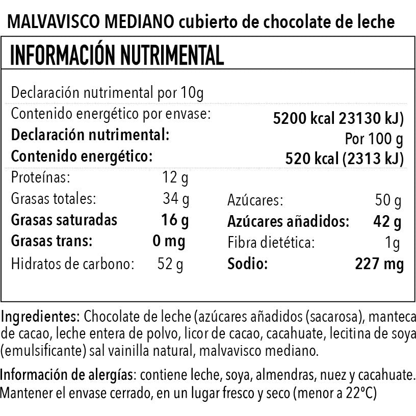 Malvavisco Mediano con Chocolate de Leche
