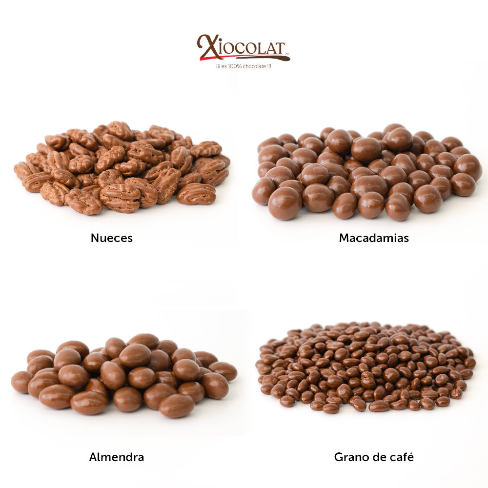 Caja Mixta Chocolate de Leche: Nuez, Macadamia, Almendra y Café