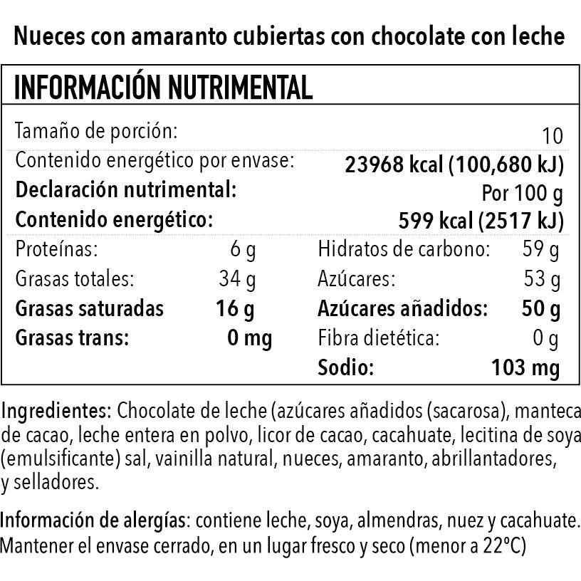 Nuez Amaranto con Chocolate de Leche