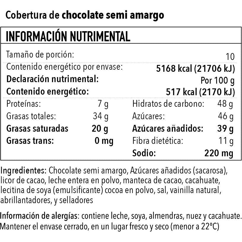 Mix de Coberturas de Chocolate Semi Amargo, Leche y Sín Azúcar